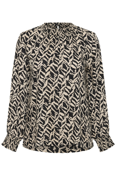 KCdena Blouse Black/Feather Grey Lines - 10583990 Thumbnail