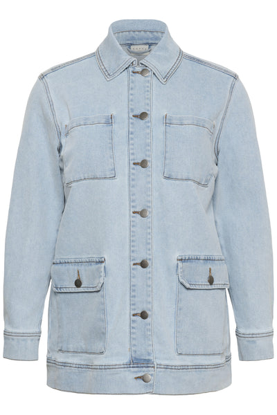 KCninna Denim Jacket Light Blue Washed Denim - 1090 - 10584032 Thumbnail