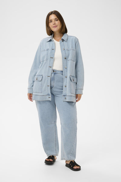 KCninna Denim Jacket Light Blue Washed Denim - 1090 - 10584032 Thumbnail