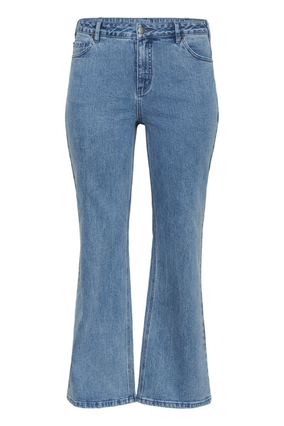 KCflora Flared Full Lenght Jea Blue Washed Denim - 100166 - 10584056 Thumbnail