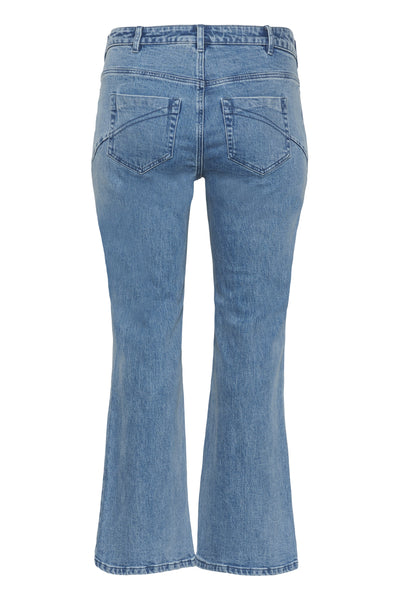 KCflora Flared Full Lenght Jea Blue Washed Denim - 100166 - 10584056 Thumbnail