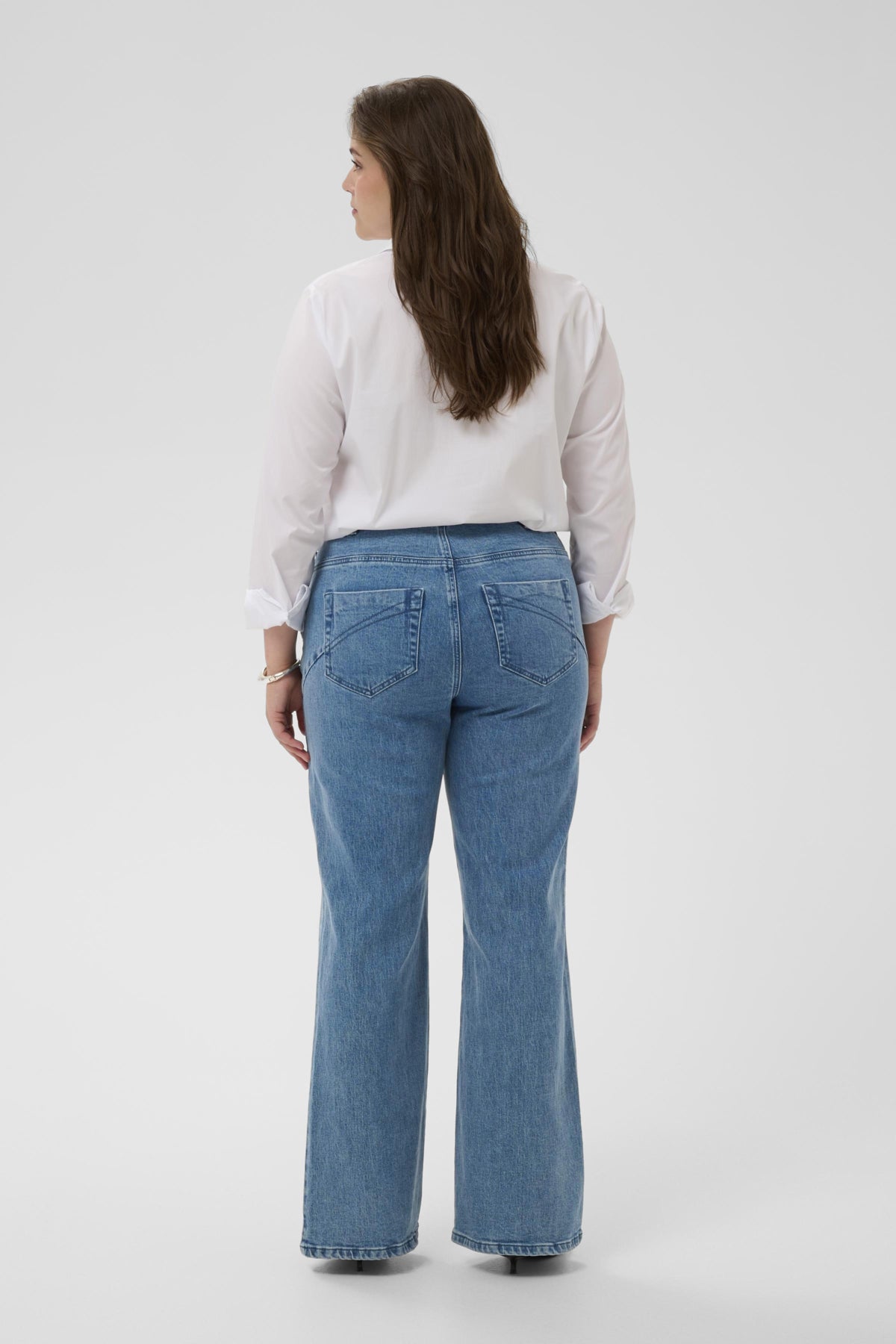 KCflora Flared Full Lenght Jea Blue Washed Denim - 100166 - 10584056