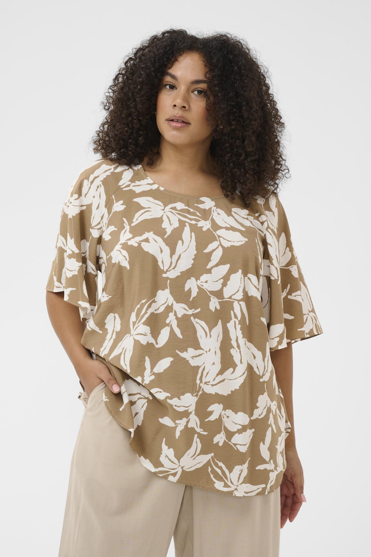 KCmarla Blouse Oak Chalk Leafs - 109010 - 10584073