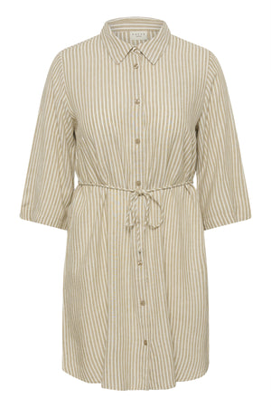 KCmille Short Shirt Dress Chinchilla/Chalk Stripe - 1054 - 10584077
