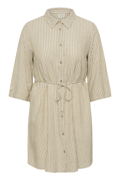 KCmille Short Shirt Dress Chinchilla/Chalk Stripe - 1054 - 10584077 Thumbnail