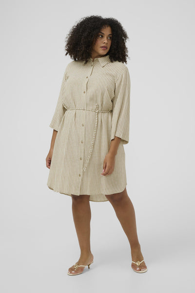KCmille Short Shirt Dress Chinchilla/Chalk Stripe - 1054 - 10584077 Thumbnail