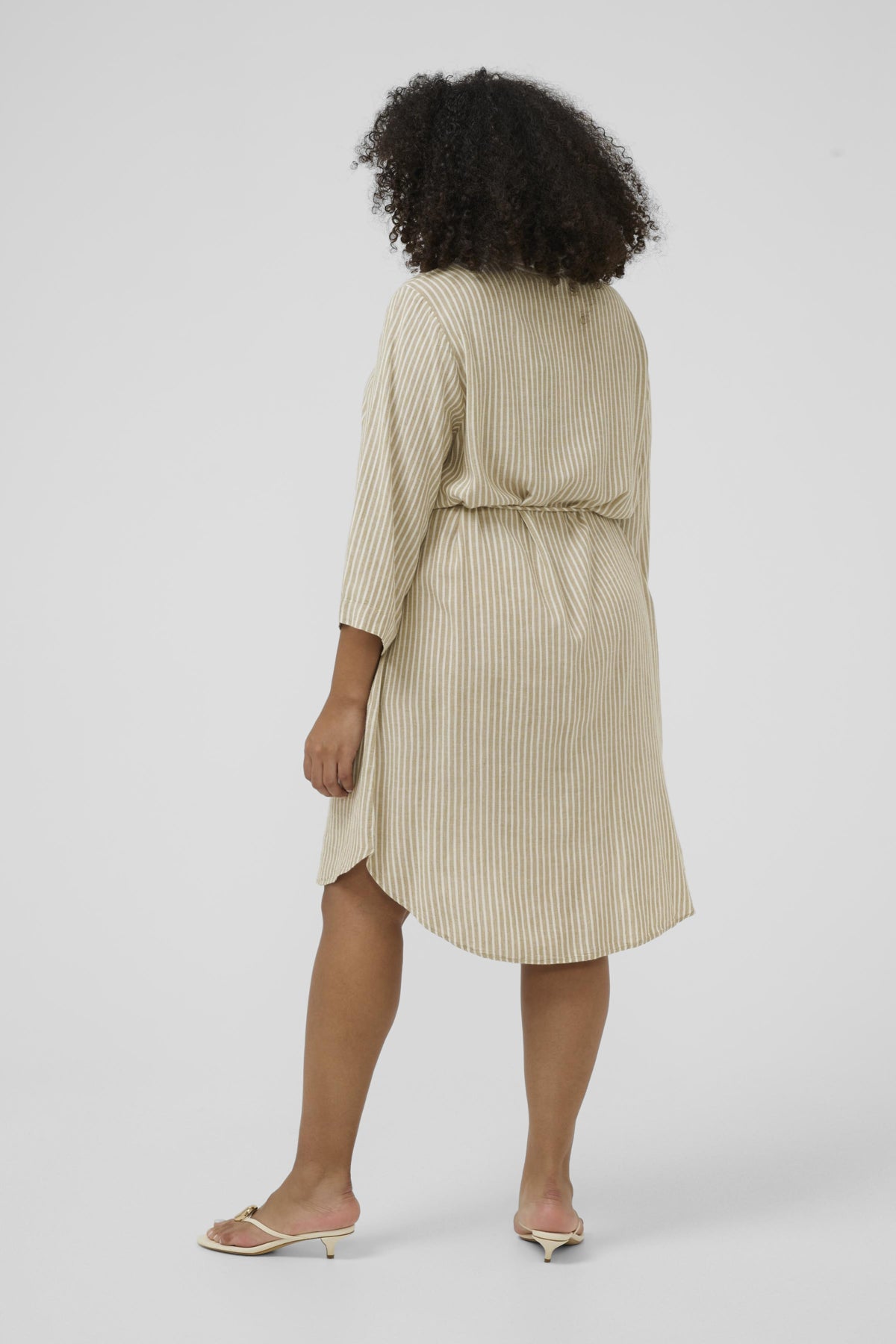 KCmille Short Shirt Dress Chinchilla/Chalk Stripe - 1054 - 10584077