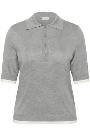 KClizzy Contrast Polo Knit Grey Melange - 100123 - 10584090