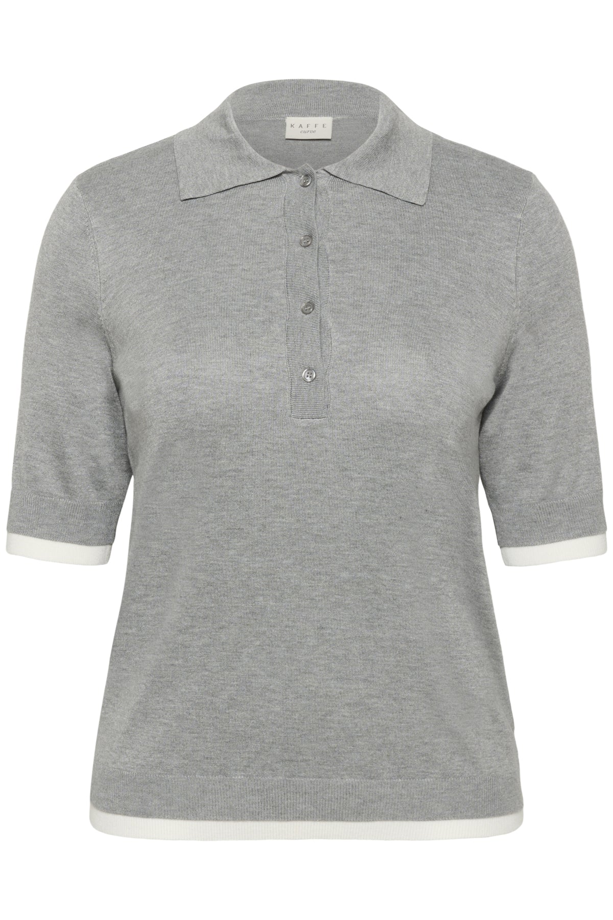 KClizzy Contrast Polo Knit Grey Melange - 100123 - 10584090