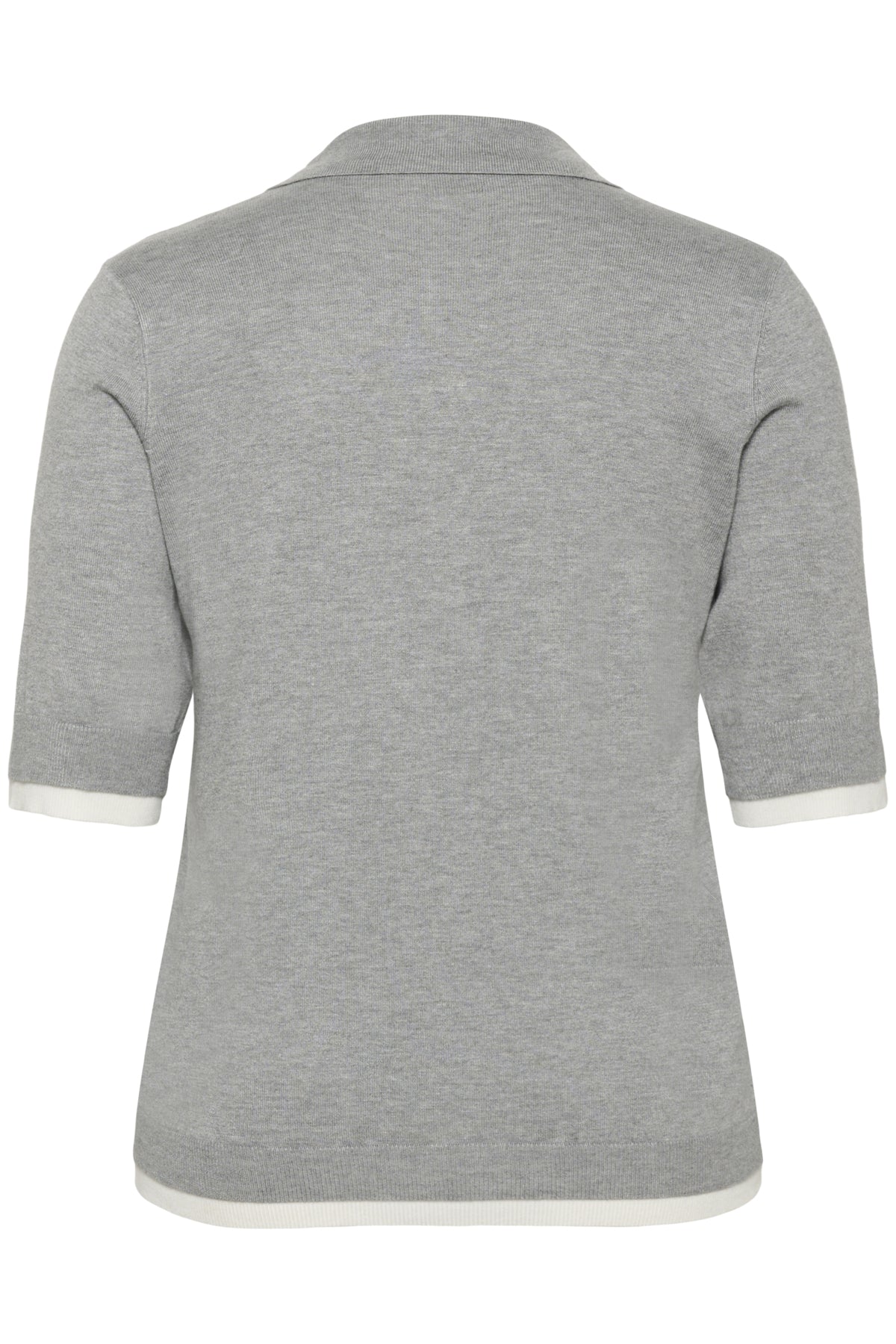 KClizzy Contrast Polo Knit Grey Melange - 100123 - 10584090