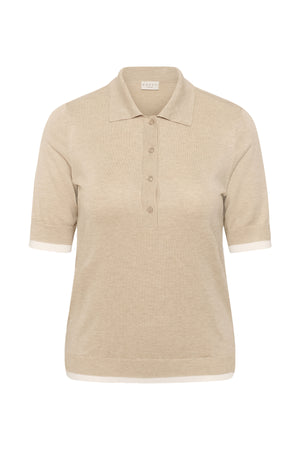 KClizzy Contrast Polo Knit Feather Gray Melange - 1513051 - 10584090