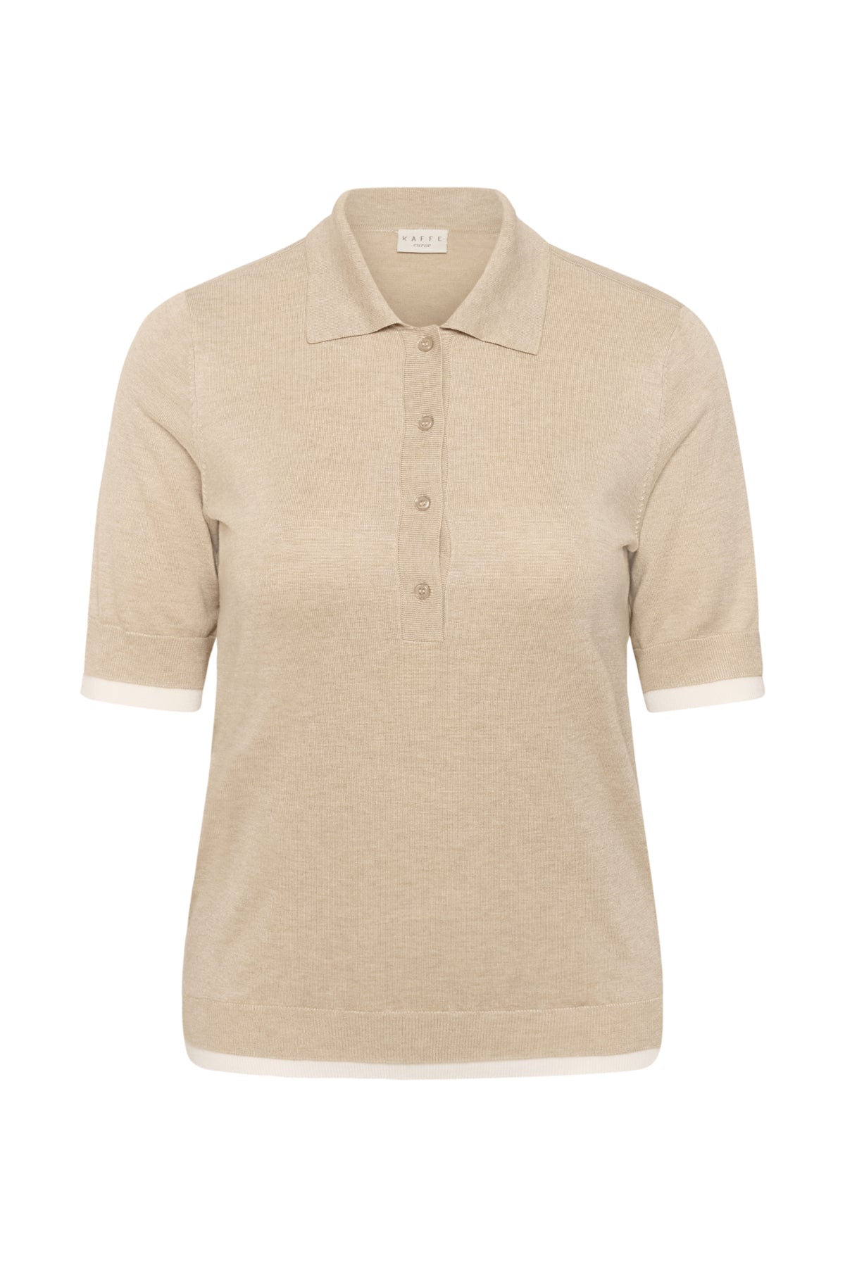 KClizzy Contrast Polo Knit Feather Gray Melange - 1513051 - 10584090