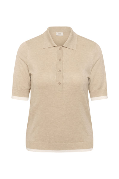KClizzy Contrast Polo Knit Feather Gray Melange - 1513051 - 10584090 Thumbnail