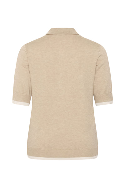 KClizzy Contrast Polo Knit Feather Gray Melange - 1513051 - 10584090 Thumbnail