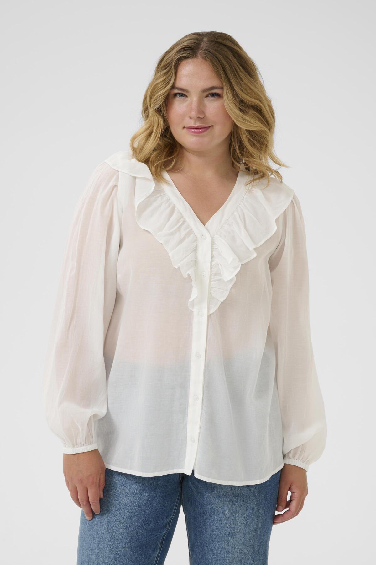 KClana Frill Blouse Chalk - 10584098