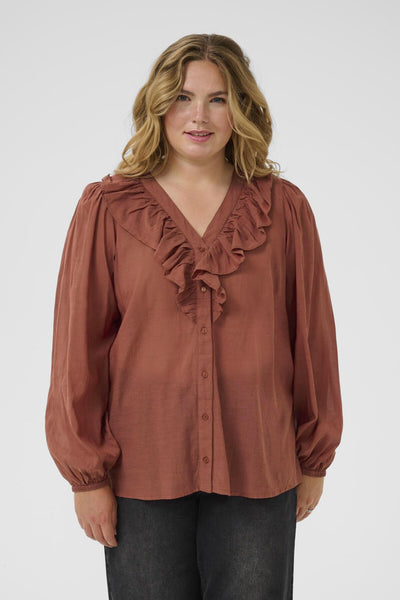 KClana Frill Blouse Henna - 10584098 Thumbnail