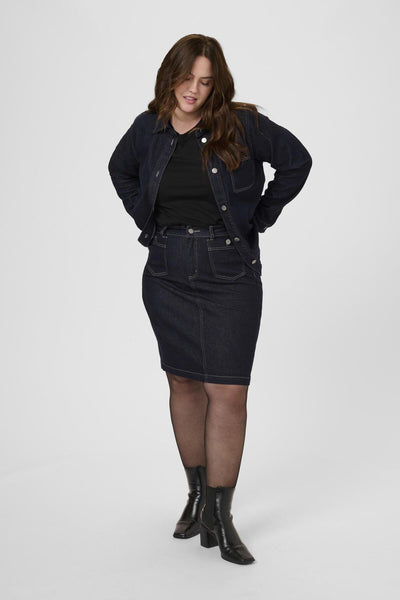 KCroria Denim Skirt Unwashed Blue Denim - 10584102 Thumbnail