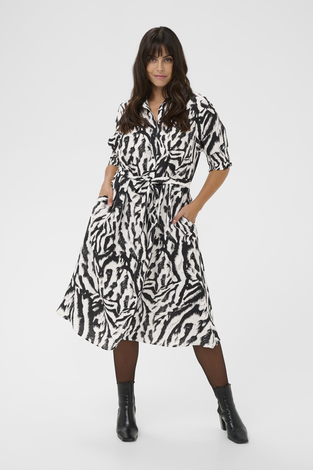 KChalia Shirt Dress Black Chalk Animal - 109009 - 10584212