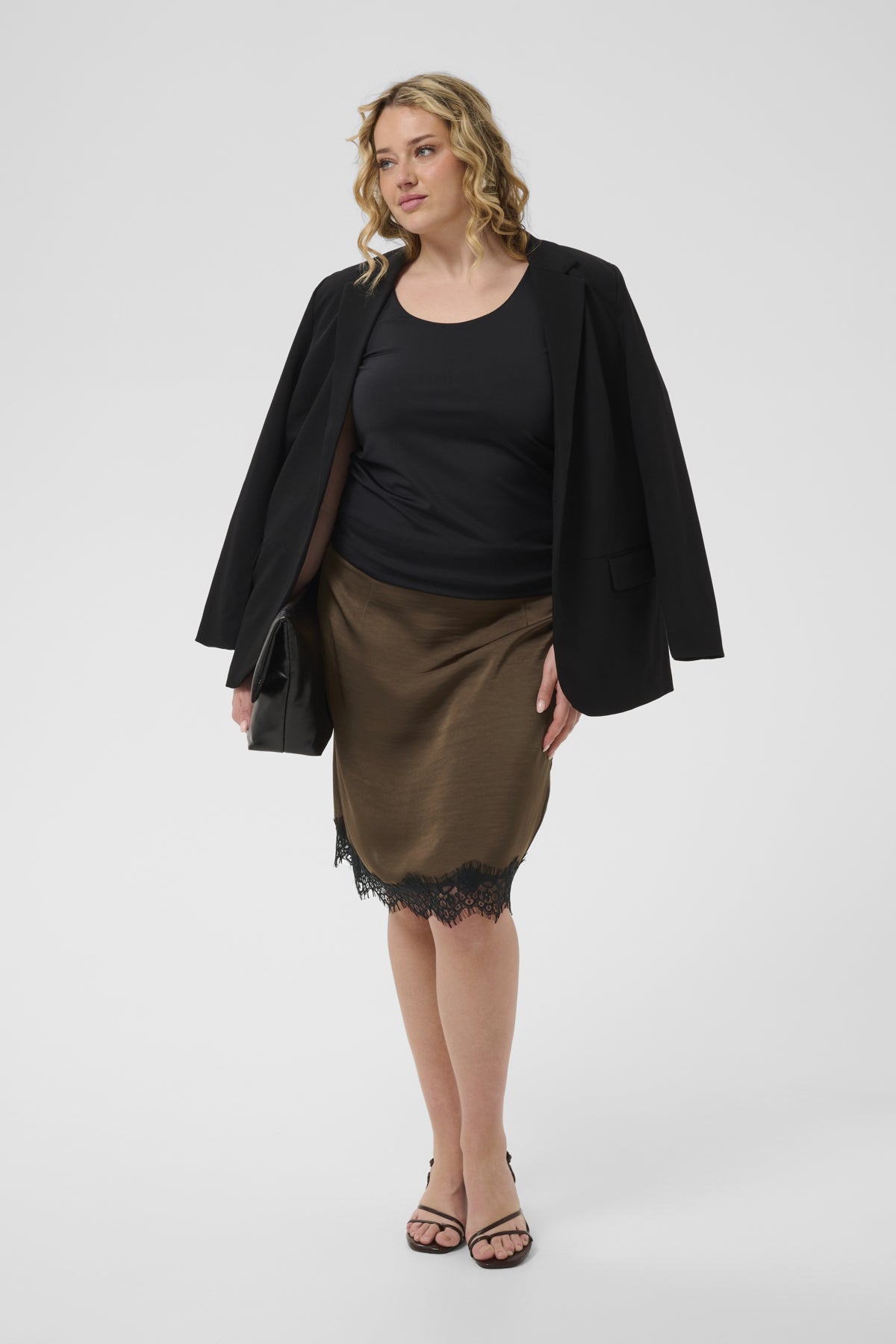 KCjanie Skirt Seal Brown/Black Lace - 100027 - 10584627
