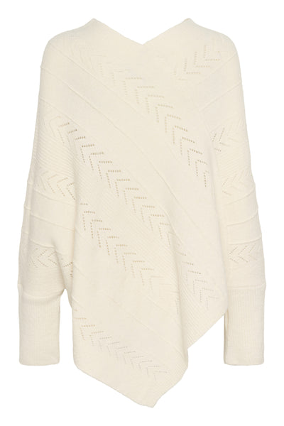 CRHoliday Knit Poncho Eggnog Melange - 10610828 Thumbnail