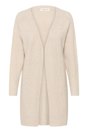 CRHoliday Long Knit Cardigan Oat melange - 100232 - 10612386