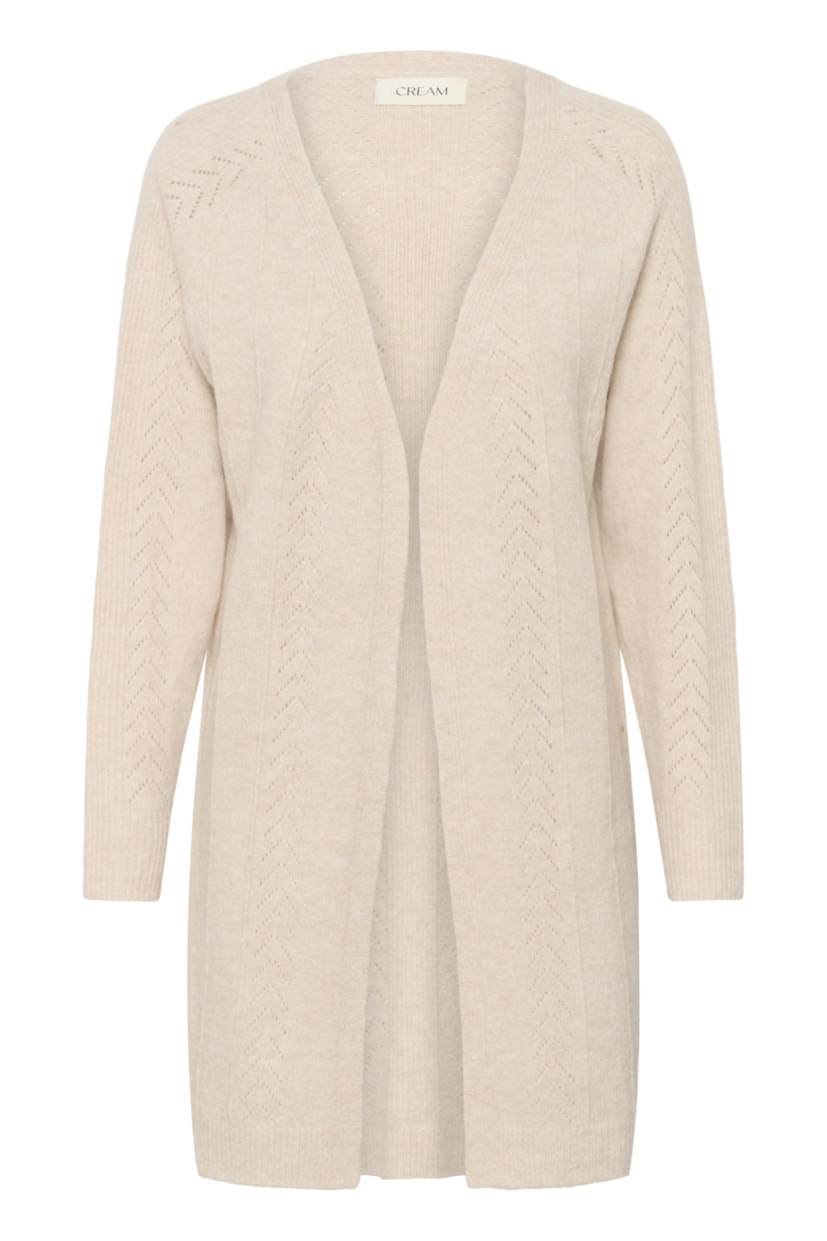 CRHoliday Long Knit Cardigan Oat melange - 100232 - 10612386