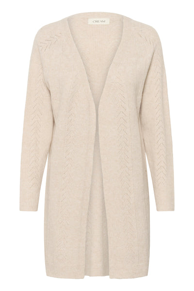 CRHoliday Long Knit Cardigan Oat melange - 100232 - 10612386 Thumbnail