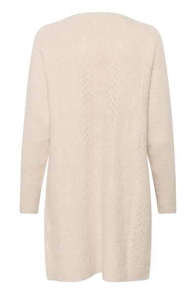 CRHoliday Long Knit Cardigan Oat melange - 100232 - 10612386 Thumbnail