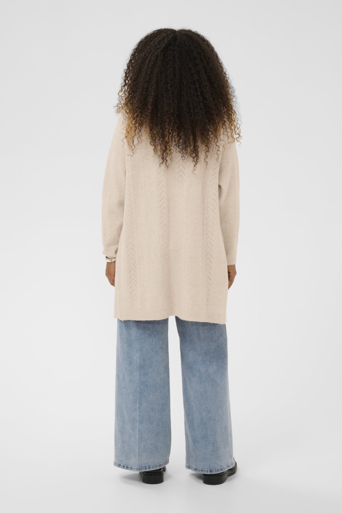 CRHoliday Long Knit Cardigan Oat melange - 100232 - 10612386