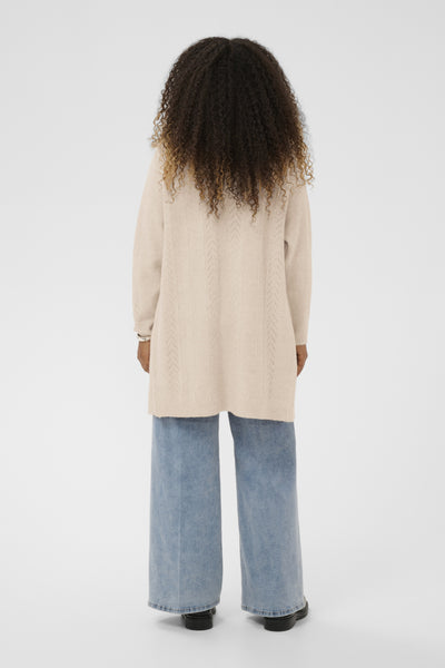 CRHoliday Long Knit Cardigan Oat melange - 100232 - 10612386 Thumbnail