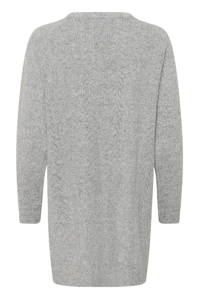 CRHoliday Long Knit Cardigan Light Grey Melange - 100827 - 10612386 Thumbnail