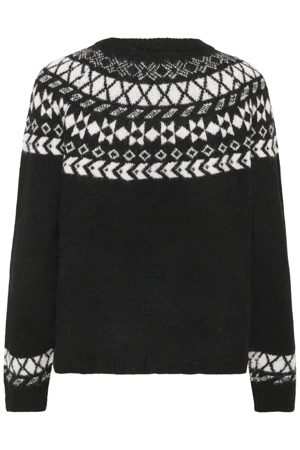 CRCherrie Knit Pullover Pitch Black w. White Jaquard - - 10612842