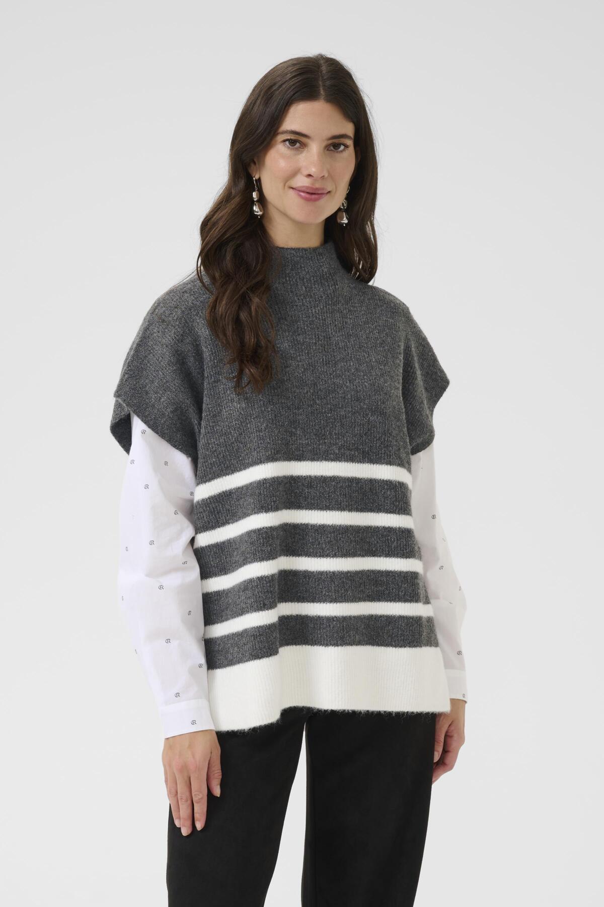 CRStari Knit Slipover Dark Grey White Stripe - 10866 - 10613066