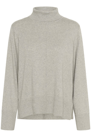 CRAnva Rollneck Pullover Light Grey Melange - 100827 - 10613181