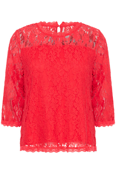 CRKit 3/4 Sleeve Blouse 10613238 High Risk Red Thumbnail