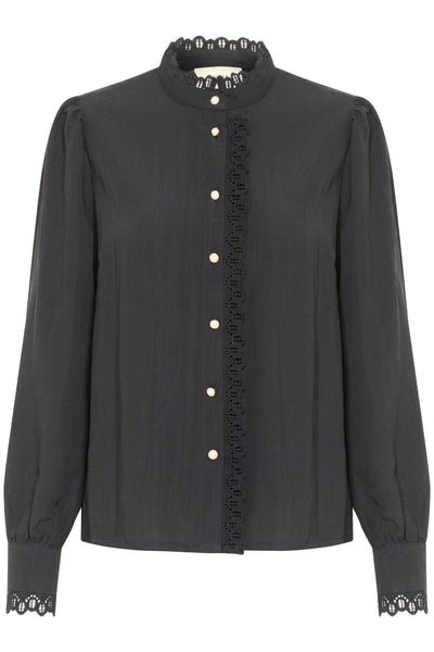 CRPiana Frill Shirt 10613833 Pitch Black Thumbnail