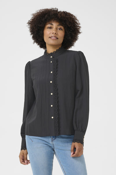 CRPiana Frill Shirt 10613833 Pitch Black Thumbnail