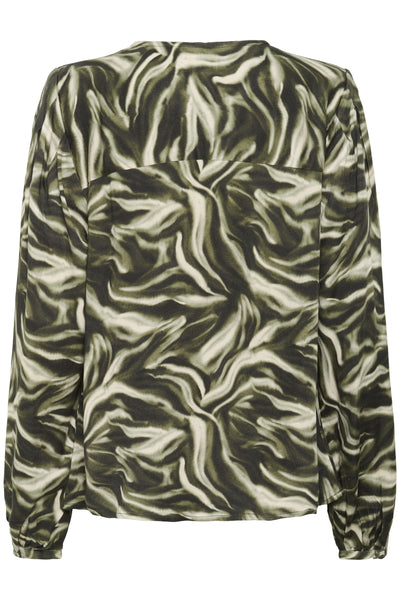 CRBeva Blouse Green Animal - 10614162 Thumbnail