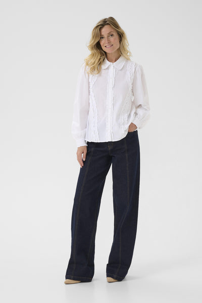 CRLau Frill Shirt Snow White - 10614165 Thumbnail