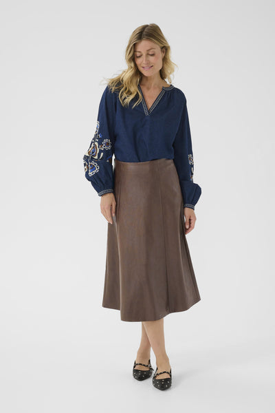 CRPaloma Skirt Brown Washed - 10614242 Thumbnail
