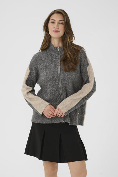 CRMyttah cardigan Grey and beige melange - 10614245 Thumbnail