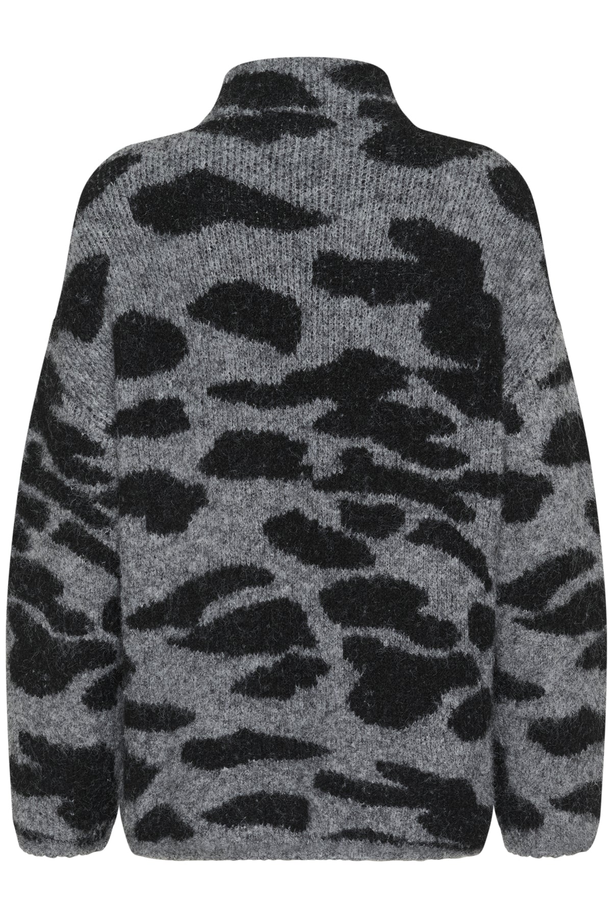 CRElmas pullover Greymelange and black animal - 10614246