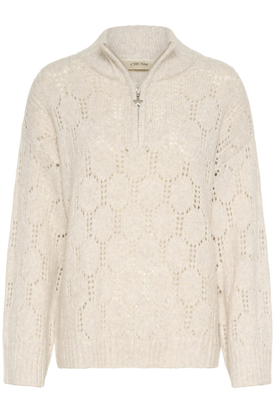 CRZilla Zipper Pullover Oat melange - 10614250 Thumbnail