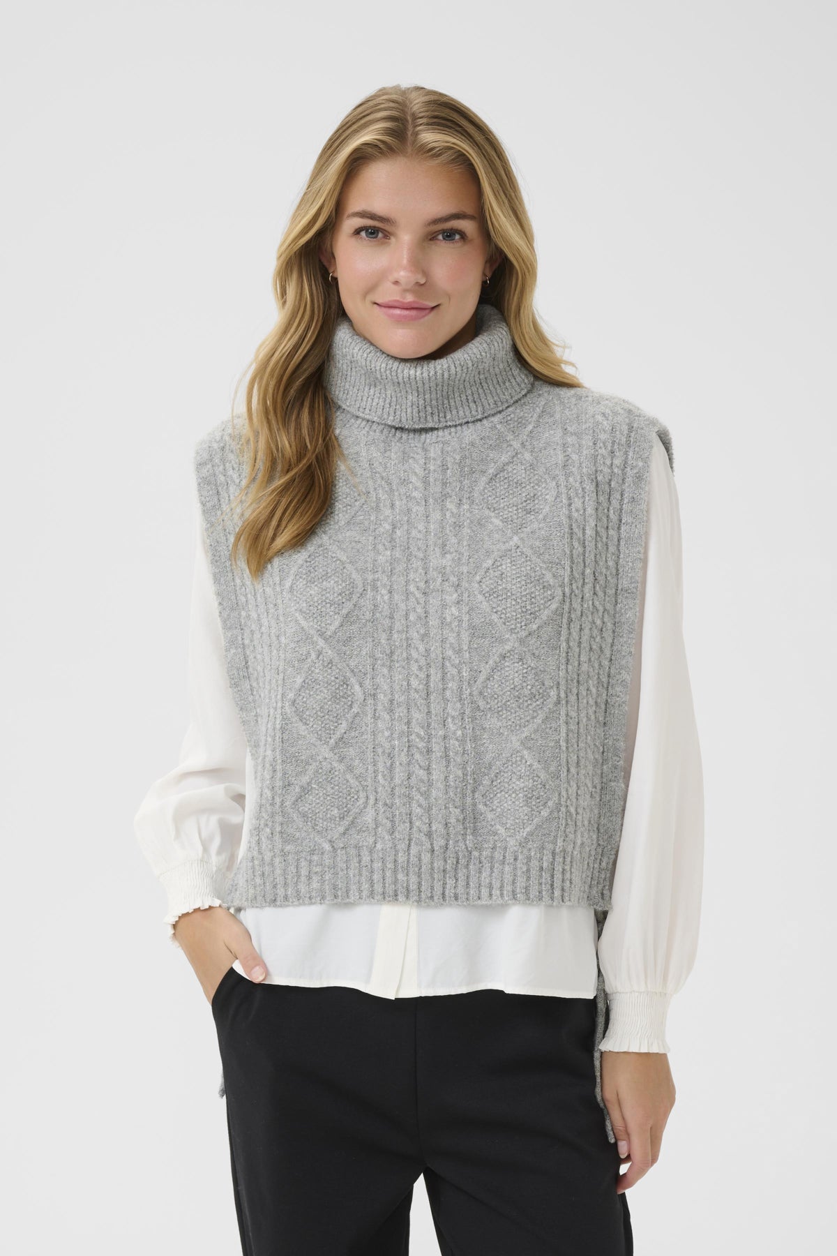CRFrina Knit Slipover Grey Melange - 10614254