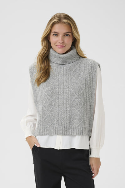 CRFrina Knit Slipover Grey Melange - 10614254 Thumbnail