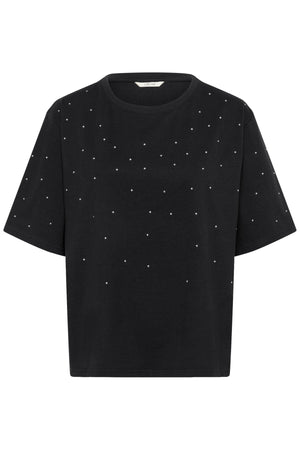 CRLeona Studs Tshirt Pitch Black - 10614271