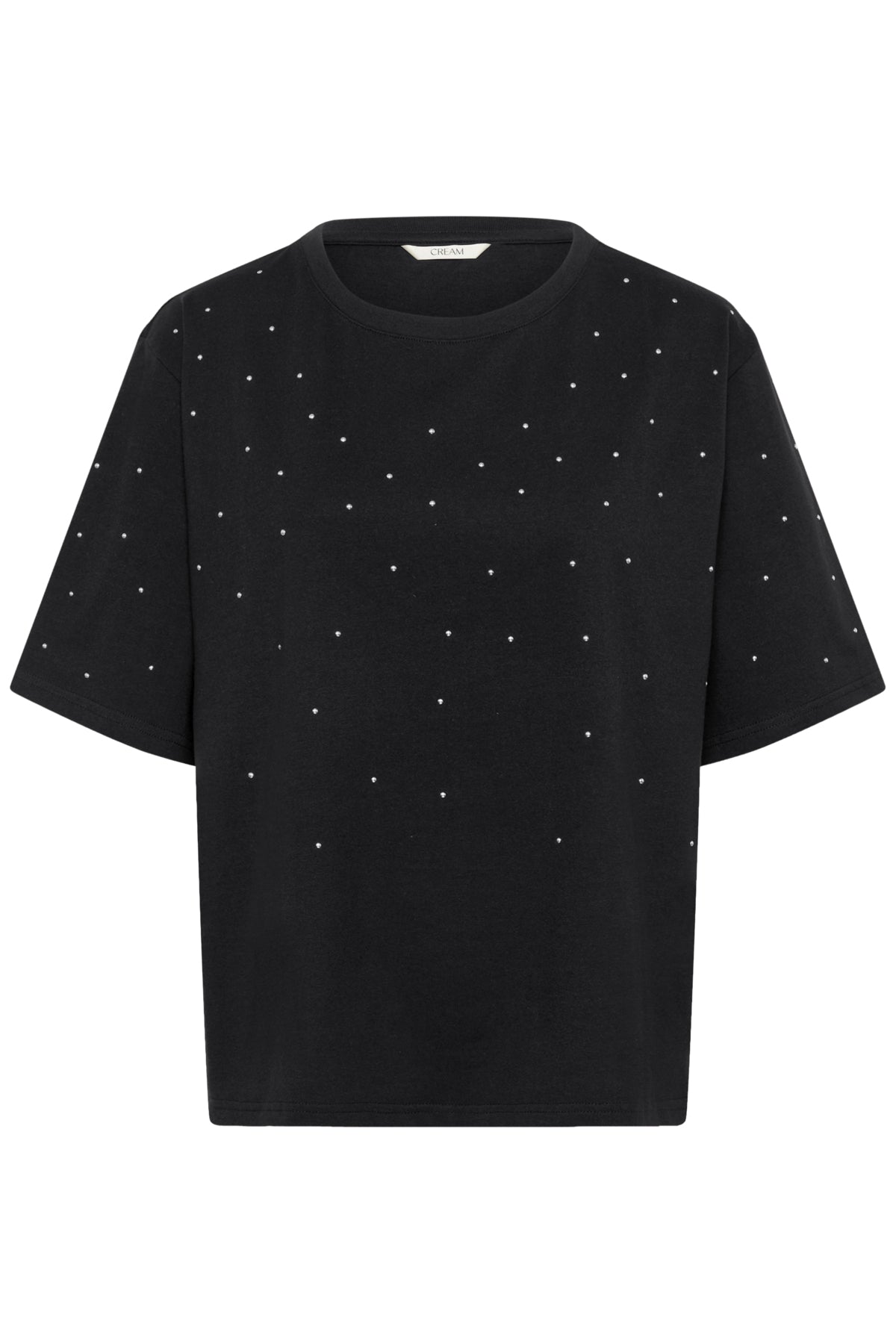 CRLeona Studs Tshirt Pitch Black - 10614271