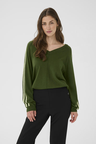 CRAnva stripe pullover Rifle Green - 10614294 Thumbnail