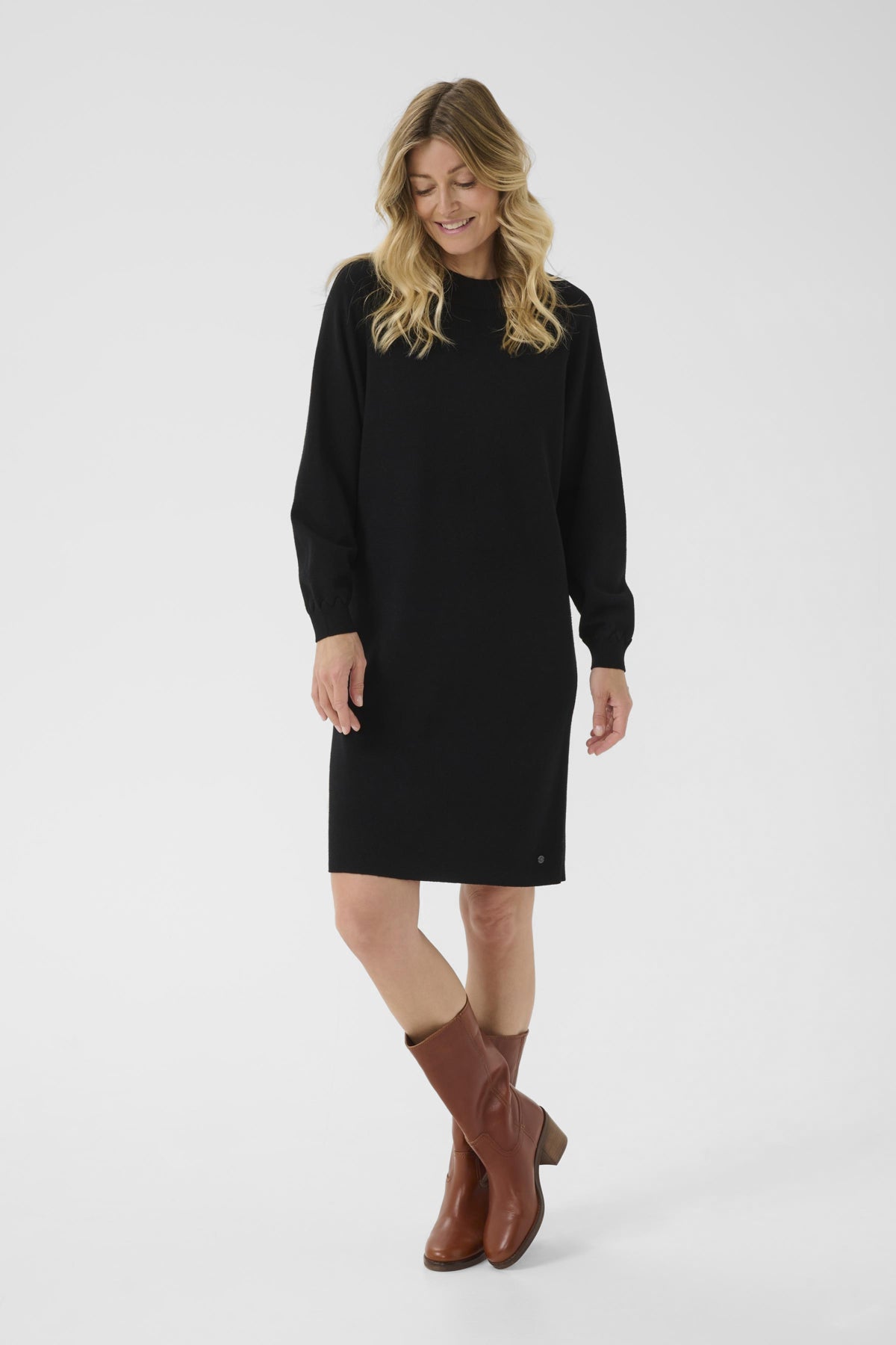 CRDela Knit Dress Pitch Black - 10614298