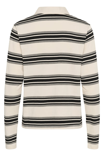 CRCarmell polo sweatshirt Birch and black stripe - 10614302 Thumbnail